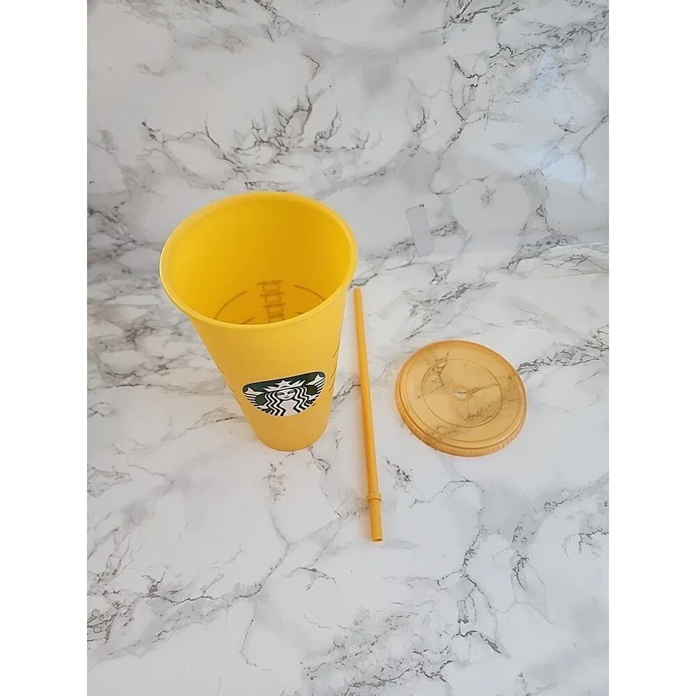 Starbucks 24 oz COLOR CHANGING Reusable Cold Cup Tumbler w/Lid & Straw